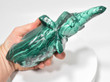 8.07" POLISHED MALACHITE ELEPHANT Animal Carving - Congo mc902