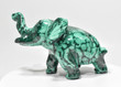 6.18" POLISHED MALACHITE ELEPHANT Animal Carving - Congo mc900