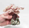 5.47" Beautiful Pink OPAL and Golden PYRITE Bonsai Tree "Video" Peru P879