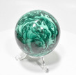 2.40" Beautiful POLISHED MALACHITE SPHERE With Stand "Video" Congo E609