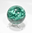 2.40" Beautiful POLISHED MALACHITE SPHERE With Stand "Video" Congo E609