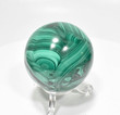 2.04" Beautiful POLISHED MALACHITE SPHERE With Stand "Video" Congo E618