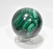 2.91" Beautiful POLISHED MALACHITE SPHERE With Stand "Video" Congo E607