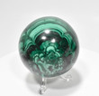 2.91" Beautiful POLISHED MALACHITE SPHERE With Stand "Video" Congo E607