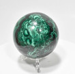 2.91" Beautiful POLISHED MALACHITE SPHERE With Stand "Video" Congo E607