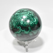 2.91" Beautiful POLISHED MALACHITE SPHERE With Stand "Video" Congo E607