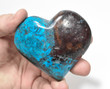 3.07" Polished CHRYSOCOLLA And MALACHITE HEART "Video" Ica Peru -T197