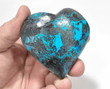 2.55" Polished CHRYSOCOLLA And MALACHITE HEART "Video" Ica Peru -T196