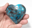 2.55" Polished CHRYSOCOLLA And MALACHITE HEART "Video" Ica Peru -T196