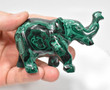 3.50" Beautiful POLISHED MALACHITE ELEPHANT Animal Carving "Video" - Congo mc856