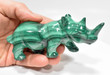 4.52" Beautiful POLISHED MALACHITE RHINO Animal Carving "Video" - Congo mc840