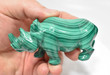 3.59" Beautiful POLISHED MALACHITE RHINO Animal Carving "Video" - Congo mc833