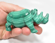 3.59" Beautiful POLISHED MALACHITE RHINO Animal Carving "Video" - Congo mc833