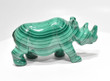 3.59" Beautiful POLISHED MALACHITE RHINO Animal Carving "Video" - Congo mc833