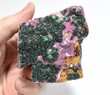 2.36" MALACHITE On COBALTO CALCITE Cobaltoan Calcite Kakanda Mine, Congo Q591