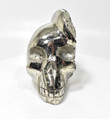 3.34" Beautiful Polished GOLDEN PYRITE SKULL Carving Huanzala Mine Peru P992