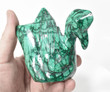 3.89" POLISHED MALACHITE DUCK Animal Carving - Congo mc938