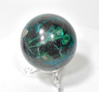 2.32" Polished SHATTUCKITE CHRYSOCOLLA SPHERE With Stand Kaokoveld Namibia S355