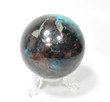 2.55" Polished SHATTUCKITE CHRYSOCOLLA SPHERE With Stand Kaokoveld Namibia S362