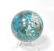 2.48" Polished SHATTUCKITE CHRYSOCOLLA SPHERE With Stand Kaokoveld Namibia S361