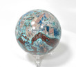 2.87" Polished SHATTUCKITE CHRYSOCOLLA SPHERE With Stand Kaokoveld Namibia S356