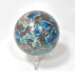 2.87" Polished SHATTUCKITE CHRYSOCOLLA SPHERE With Stand Kaokoveld Namibia S356