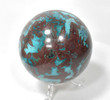 2.87" Polished SHATTUCKITE CHRYSOCOLLA SPHERE With Stand Kaokoveld Namibia S356