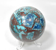 2.87" Polished SHATTUCKITE CHRYSOCOLLA SPHERE With Stand Kaokoveld Namibia S356
