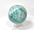 2.48" Polished SHATTUCKITE CHRYSOCOLLA SPHERE With Stand Kaokoveld Namibia S354