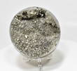 3.22" GOLDEN Polished PYRITE SPHERE With Stand - Peru P923