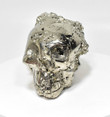 5.70" Beautiful GOLDEN PYRITE SKULL Carving Huanzala Mine, Peru P929
