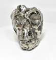 3.42" Beautiful GOLDEN PYRITE SKULL Carving Huanzala Mine, Peru P935