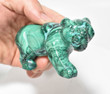 4.25" POLISHED MALACHITE and CHRYSOCOLLA Big Cat Animal Carving - Congo mc924