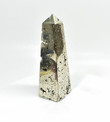 5.19" Golden PYRITE CRYSTAL OBELISK Tower Huanzala Mine, Peru - T309