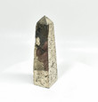 5.07" Golden PYRITE CRYSTAL OBELISK Tower Huanzala Mine, Peru - T316