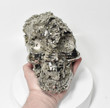 8.07" GOLDEN Polished PYRITE SKULL - Huanzala Mine, Peru T255