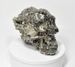 8.07" GOLDEN Polished PYRITE SKULL - Huanzala Mine, Peru T255