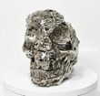 8.07" GOLDEN Polished PYRITE SKULL - Huanzala Mine, Peru T255