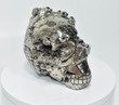 5.43" GOLDEN Polished PYRITE SKULL - Huanzala Mine, Peru T260