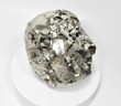 7.40" GOLDEN Polished PYRITE SKULL 17.7 Pounds - Huanzala Mine, Peru T254