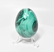 2.36" Polished MALACHITE EGG with Stand - Congo E647