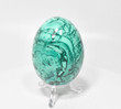 2.95" Polished MALACHITE EGG with Stand - Congo E645