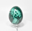 2.95" Polished MALACHITE EGG with Stand - Congo E646