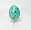 2.36" Polished MALACHITE EGG with Stand - Congo E651