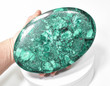 7.55" Beautiful Polished MALACHITE JEWELRY BOX with Chrysocolla - Congo mc997