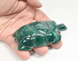 3.62" POLISHED MALACHITE TURTLE Animal Carving Congo CM48