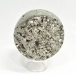 3.34" Polished PYRITE SPHERE With Stand Huanzala Mine, Peru - B216