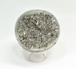 3.54" Polished PYRITE SPHERE With Stand Huanzala Mine, Peru - B214