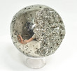 3.54" Polished PYRITE SPHERE With Stand Huanzala Mine, Peru - B214
