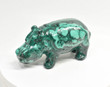 5.86" POLISHED MALACHITE HIPPO Animal Carving Congo CM41